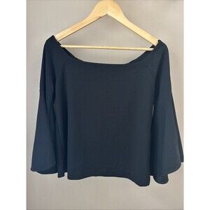 Banana Republic Women’s Small Black Off-The-Shoulder Blouse Flutter Sleeves